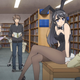 Just a random sort-of-invisible bunny girl at the library, nothing out of the ordinary.